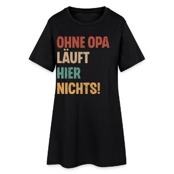 Opa - Frauen T-Shirt-Kleid - Schwarz - Vorne
