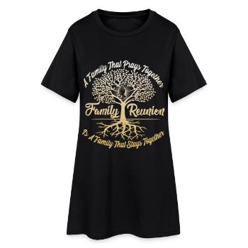 Réunion de famille Une famille qui prie ensemble - Robe T-shirt Femme - noir - Devant