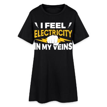 Électricien - Robe T-shirt Femme - noir - Devant