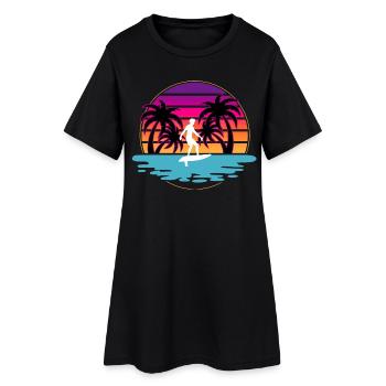 Hydroptère Surf Surf Surfer Hydroptère Surfen - Robe T-shirt Femme - noir - Devant
