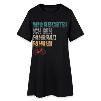 Fahrrad - Frauen T-Shirt-Kleid - Schwarz - Vorne