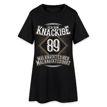 89. Geburtstag Lustig Geschenk - Frauen T-Shirt-Kleid - Schwarz - Vorne
