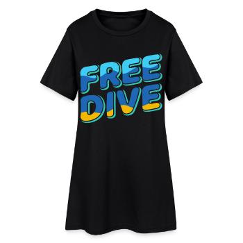Freedive - One Breath Diving - Freediving World - Women’s T-Shirt Dress - black - Front