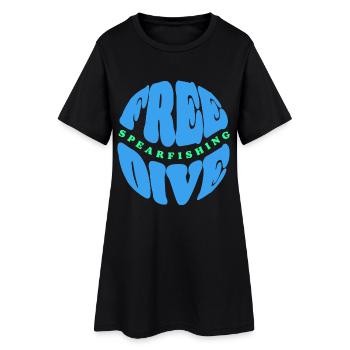 Freedive and Spearfishing Typography - Women’s T-Shirt Dress - black - Front
