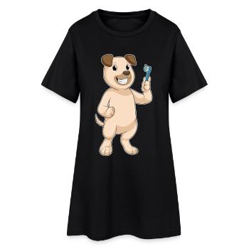 Brosse à dents pour chien - Robe T-shirt Femme - noir - Devant