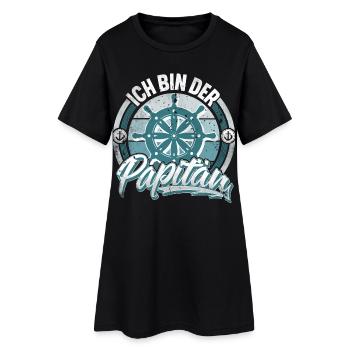 Papitän Vater Papa Segeln Segler Segelboot - Frauen T-Shirt-Kleid - Schwarz - Vorne