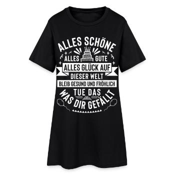 Happy Birthday Gruß für jedes Alter geeignet - Frauen T-Shirt-Kleid - Schwarz - Vorne