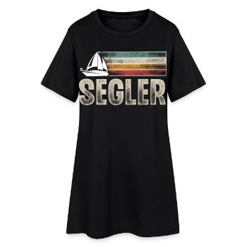 Segeln Segler Segelboot Retro Vintage - Frauen T-Shirt-Kleid - Schwarz - Vorne