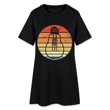 Ampoule vintage - Robe T-shirt Femme - noir - Devant