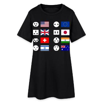 Plug Types Country Overview - Women’s T-Shirt Dress - black - Front