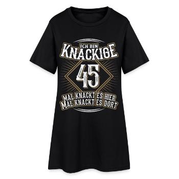 45. Geburtstag Lustig Geschenk - Frauen T-Shirt-Kleid - Schwarz - Vorne