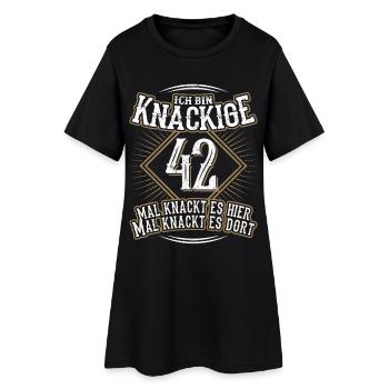 42. Geburtstag Lustig Geschenk - Frauen T-Shirt-Kleid - Schwarz - Vorne