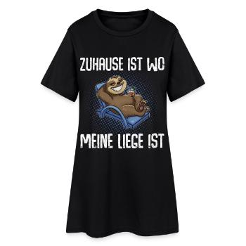 Zuhause Ist Wo Meine Liege Ist Urlaub Urlauber - Frauen T-Shirt-Kleid - Schwarz - Vorne