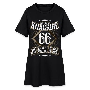 66. Geburtstag Lustig Geschenk - Frauen T-Shirt-Kleid - Schwarz - Vorne