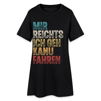 Kanu Kanufahrer Kanufahren - Frauen T-Shirt-Kleid - Schwarz - Vorne