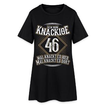 46. Geburtstag Lustig Geschenk - Frauen T-Shirt-Kleid - Schwarz - Vorne