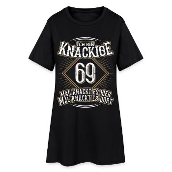 69. Geburtstag Lustig Geschenk - Frauen T-Shirt-Kleid - Schwarz - Vorne