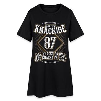 87. Geburtstag Lustig Geschenk - Frauen T-Shirt-Kleid - Schwarz - Vorne