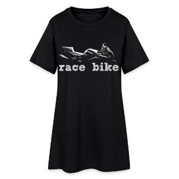 Vélo de course - Robe T-shirt Femme - noir - Devant