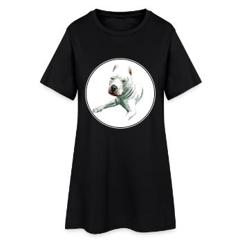 Dogo Argentino Dog Aquarelle Art Illustration - Robe T-shirt Femme - noir - Devant