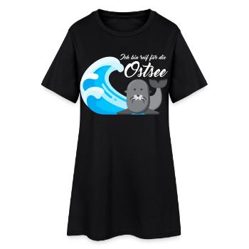 Ich bin reif für die Ostsee - Frauen T-Shirt-Kleid - Schwarz - Vorne