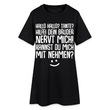 Tante Nichte Neffe - Frauen T-Shirt-Kleid - Schwarz - Vorne