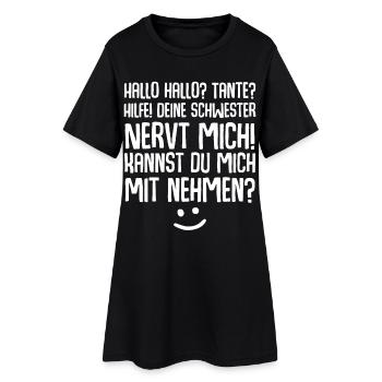 Tante Nichte Neffe - Frauen T-Shirt-Kleid - Schwarz - Vorne