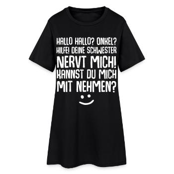 Onkel Nichte Neffe - Frauen T-Shirt-Kleid - Schwarz - Vorne