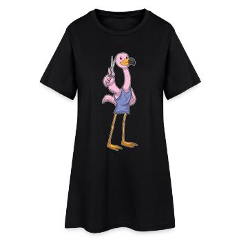 Ciseaux de coiffure Flamant Rose - Robe T-shirt Femme - noir - Devant