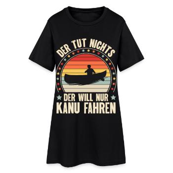 Kanu Kanufahrer Kanufahren - Frauen T-Shirt-Kleid - Schwarz - Vorne