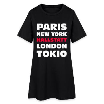 Hallstatt, Autriche Lac et montagnes - Robe T-shirt Femme - noir - Devant