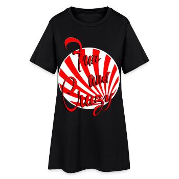 fun and crazy red white striped - Women’s T-Shirt Dress - black - Front