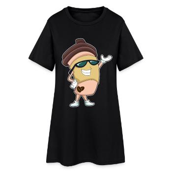Coffee to go Becher - Frauen T-Shirt-Kleid - Schwarz - Vorne