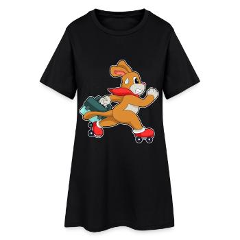 Patins à roulettes pour chiens - Robe T-shirt Femme - noir - Devant