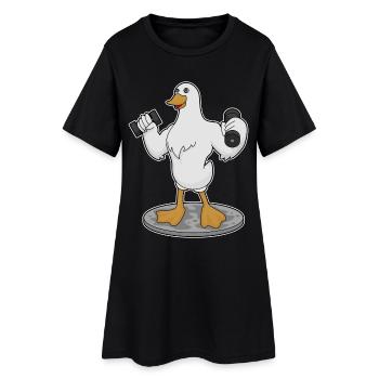 Duck Bodybuilder Dumbbells Bodybuilding - Women’s T-Shirt Dress - black - Front