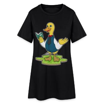Duck Teacher Book School - Women’s T-Shirt Dress - black - Front