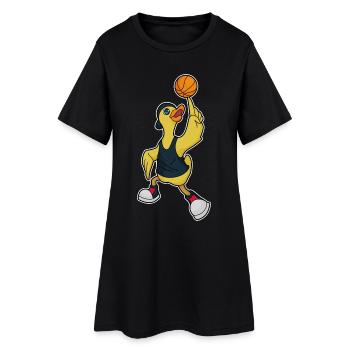 Duck Basketball Player Basketball - Women’s T-Shirt Dress - black - Front