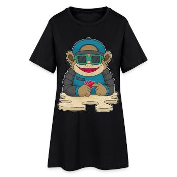 Cartes de poker Monkey Poker - Robe T-shirt Femme - noir - Devant