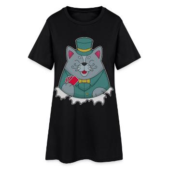Cat Poker Cartes de poker - Robe T-shirt Femme - noir - Devant