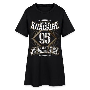 95. Geburtstag Lustig Geschenk - Frauen T-Shirt-Kleid - Schwarz - Vorne