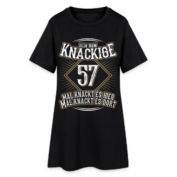 57. Geburtstag Lustig Geschenk - Frauen T-Shirt-Kleid - Schwarz - Vorne