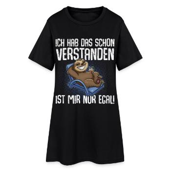 Ich Hab Das Schon Verstanden Ist Mir Nur Egal - Frauen T-Shirt-Kleid - Schwarz - Vorne