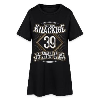 39. Geburtstag Lustig Geschenk - Frauen T-Shirt-Kleid - Schwarz - Vorne