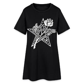La rose blanche et l'étoile - Robe T-shirt Femme - noir - Devant