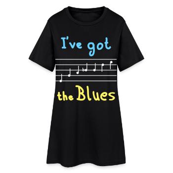 Blues Scale in E - bright - Women’s T-Shirt Dress - black - Front