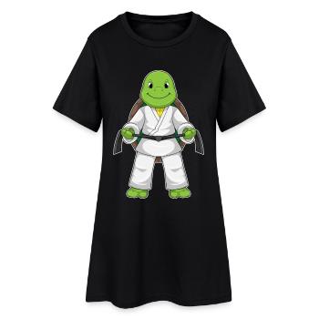 Schildkröte Karate Kampfsport - Frauen T-Shirt-Kleid - Schwarz - Vorne
