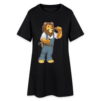 Lion Mechanic Screwdriver Workshop - Women’s T-Shirt Dress - black - Front