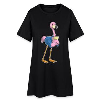 Bureau du secrétaire des flamants - Robe T-shirt Femme - noir - Devant