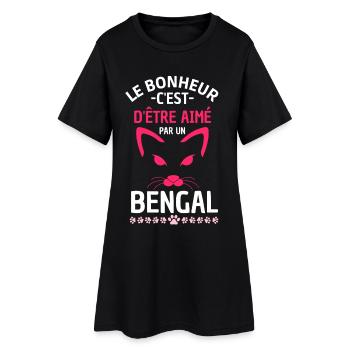 Humour chat BENGAL 1 - Robe T-shirt Femme - noir - Devant