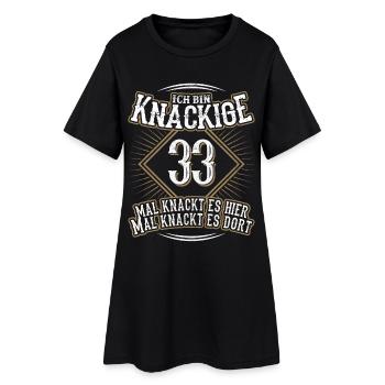 33. Geburtstag Lustig Geschenk - Frauen T-Shirt-Kleid - Schwarz - Vorne